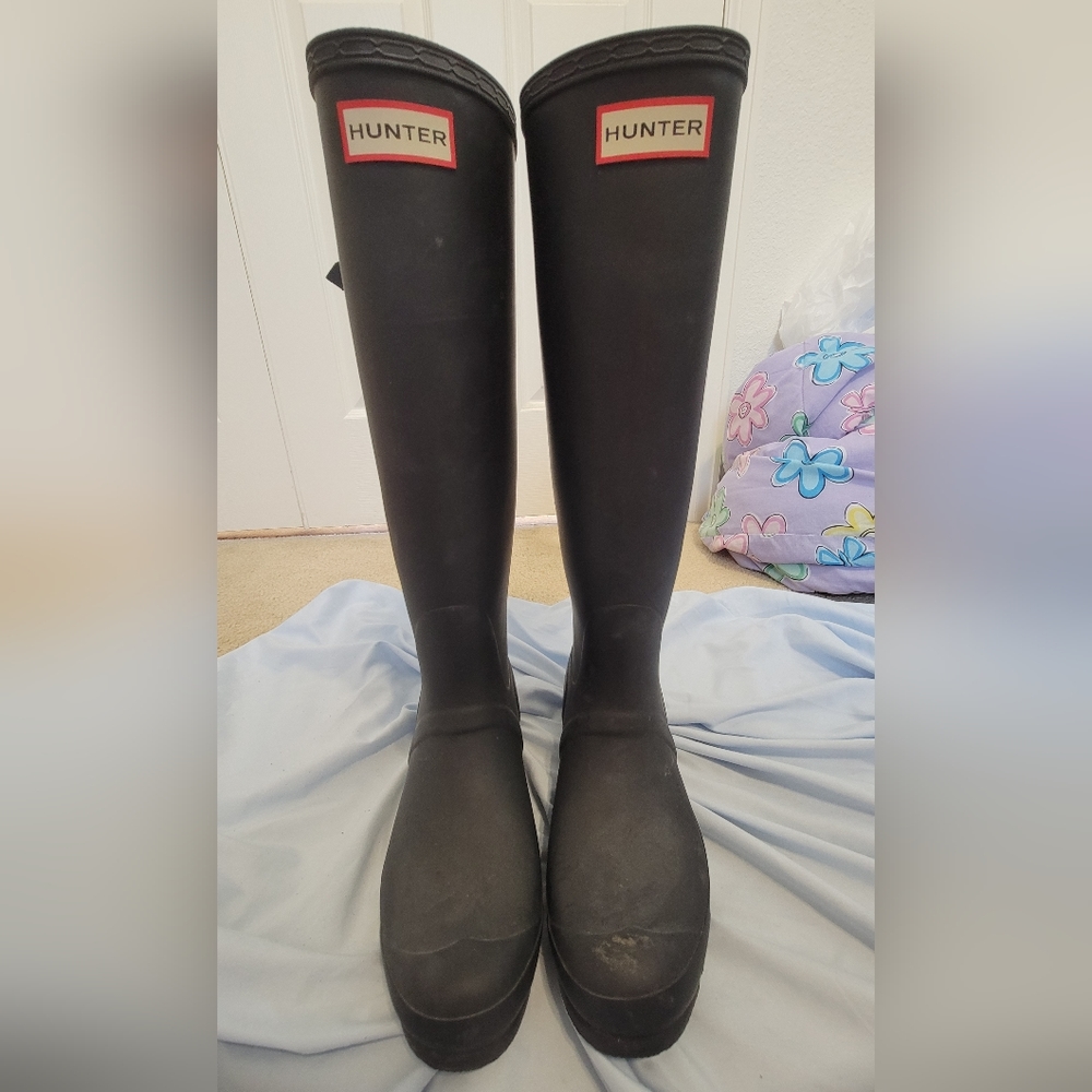 Wide Calf, knee high hunter rain boots